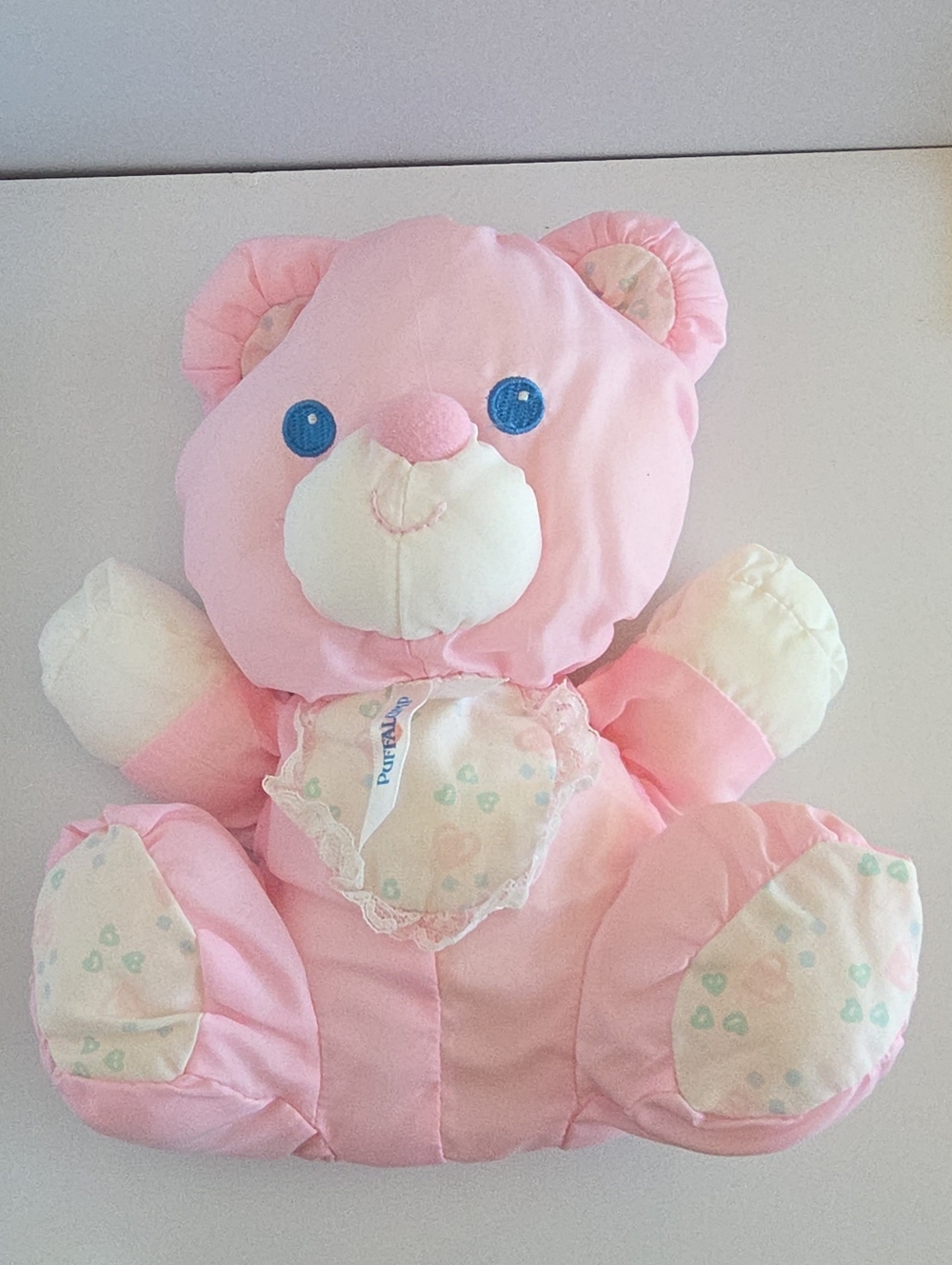 Vintage 1994 Fisher-Price Puffalump Pets Pink Bear *Rattles 9 inch